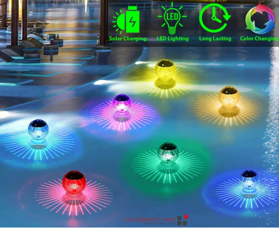 Transform Your Garden with Colorful Solar LED Floating Pond Lamp - Rotating RGB Light!