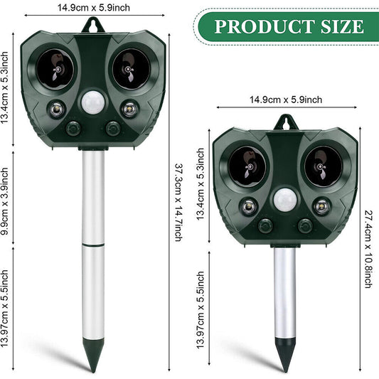Eco-Friendly Solar Ultrasonic Bird Repeller with Motion Sensor – Ultimate Animal & Pet Deterrent for Rats and Possums