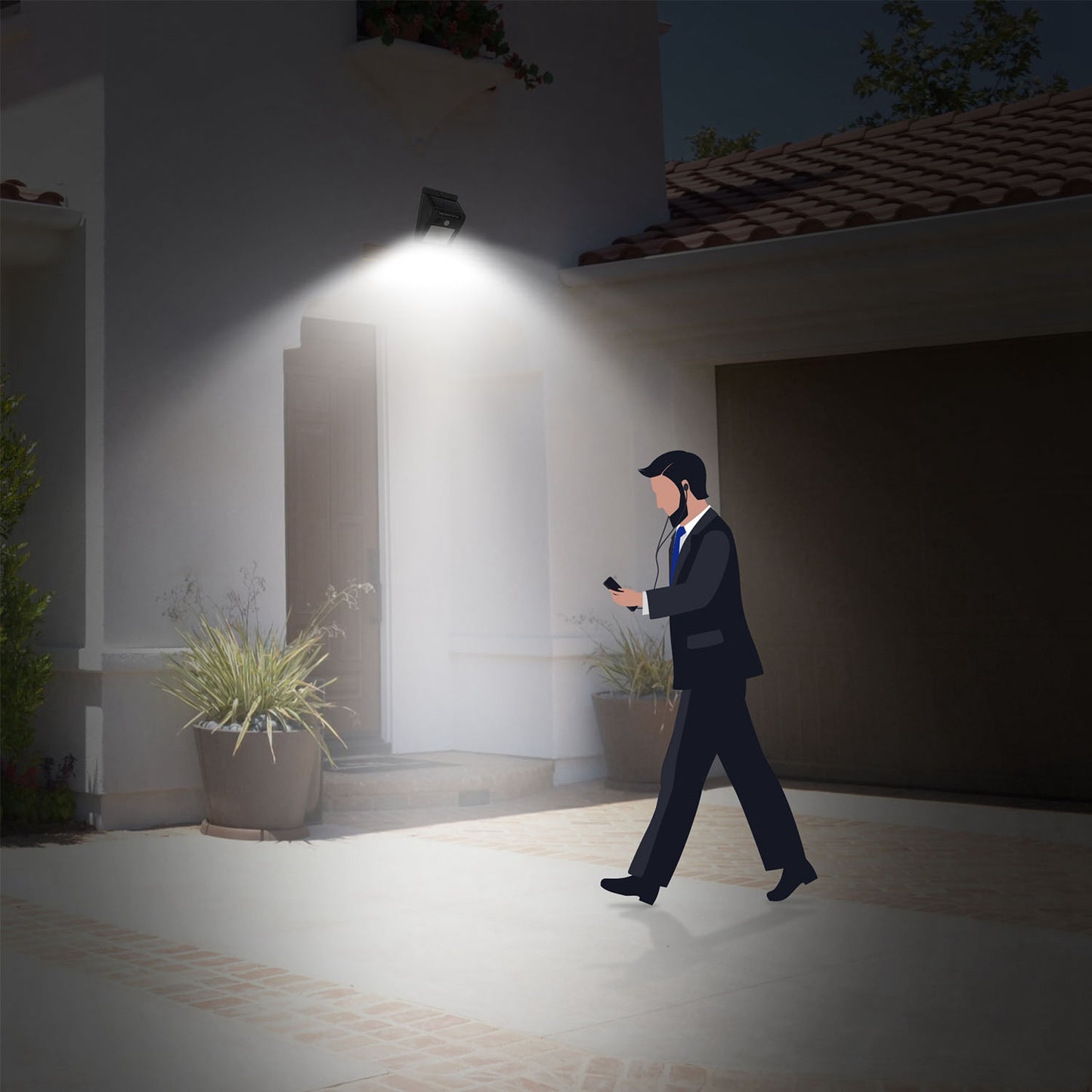 20 Bright LED Solar Motion Sensor Lights - Waterproof IP65, 120° Wide Angle for Ultimate Security in Garage, Front Door, Garden & Pathway
