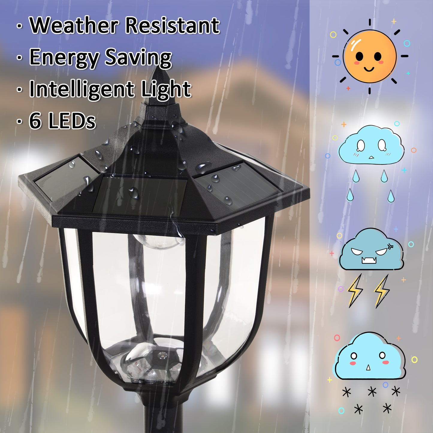 Transform Your Outdoor Spaces with a 1.77M Solar Post Lamp - Elegant LED Lantern for Pathways and Gardens