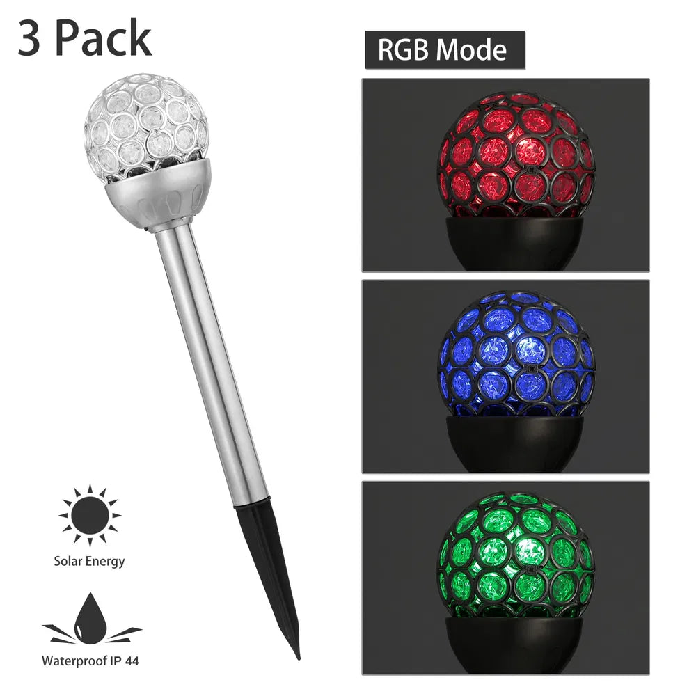Transform Your Outdoor Space with Solarek 3-Piece Waterproof RGB Solar Ball Lights – Ideal for Garden Decor and Holiday Cheer!