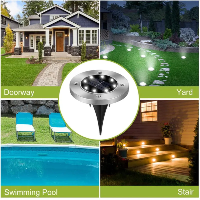 Illuminate Your Outdoors with 4-Pack Waterproof Solar Ground Lights - IP65 Rated Landscape Lighting