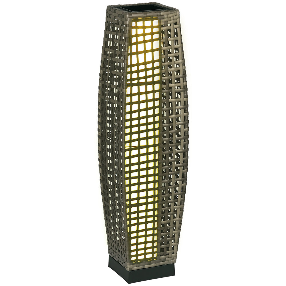 Elegant Solar LED Floor Lamp - Automatic Outdoor Lantern for Pathways, Yards, and Decks - Sleek Gray Design
