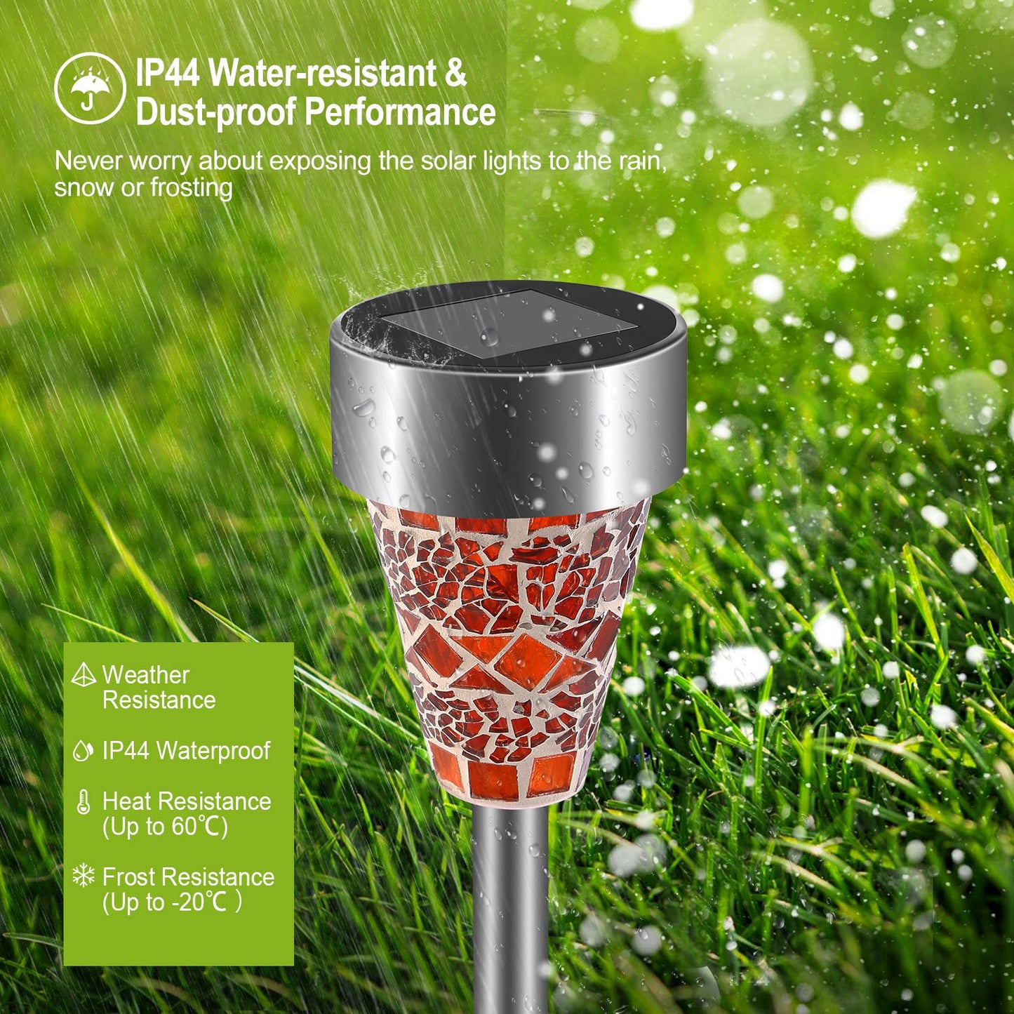 Transform Your Outdoors: 6-Pack Waterproof Mosaic Solar Pathway Lights for Stunning Yards & Driveways