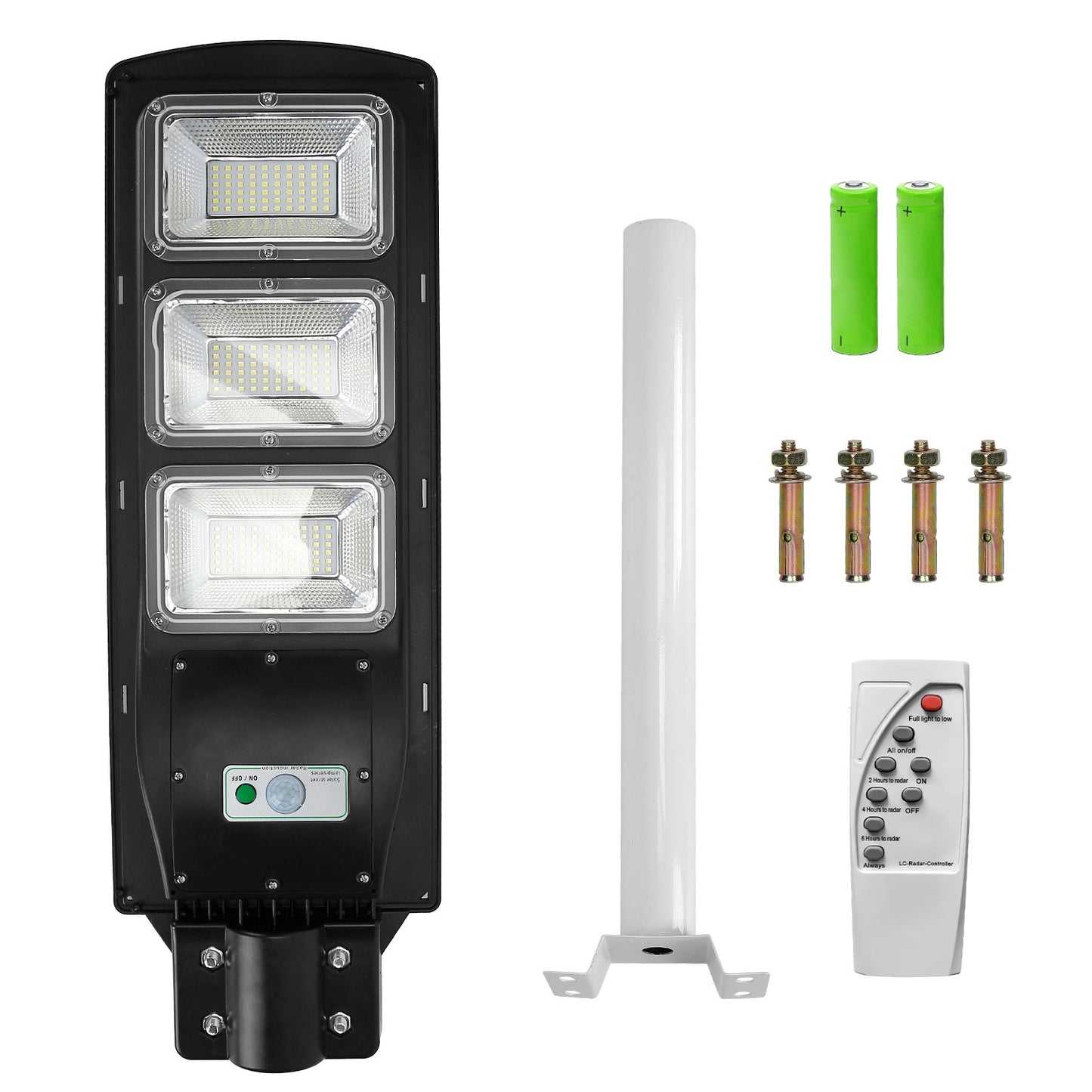 Illuminate Your Outdoors with 180 LED Solar Street Path Lights - Remote Control, Waterproof & Wireless for Garage, Front Door, and Garden Pathway!