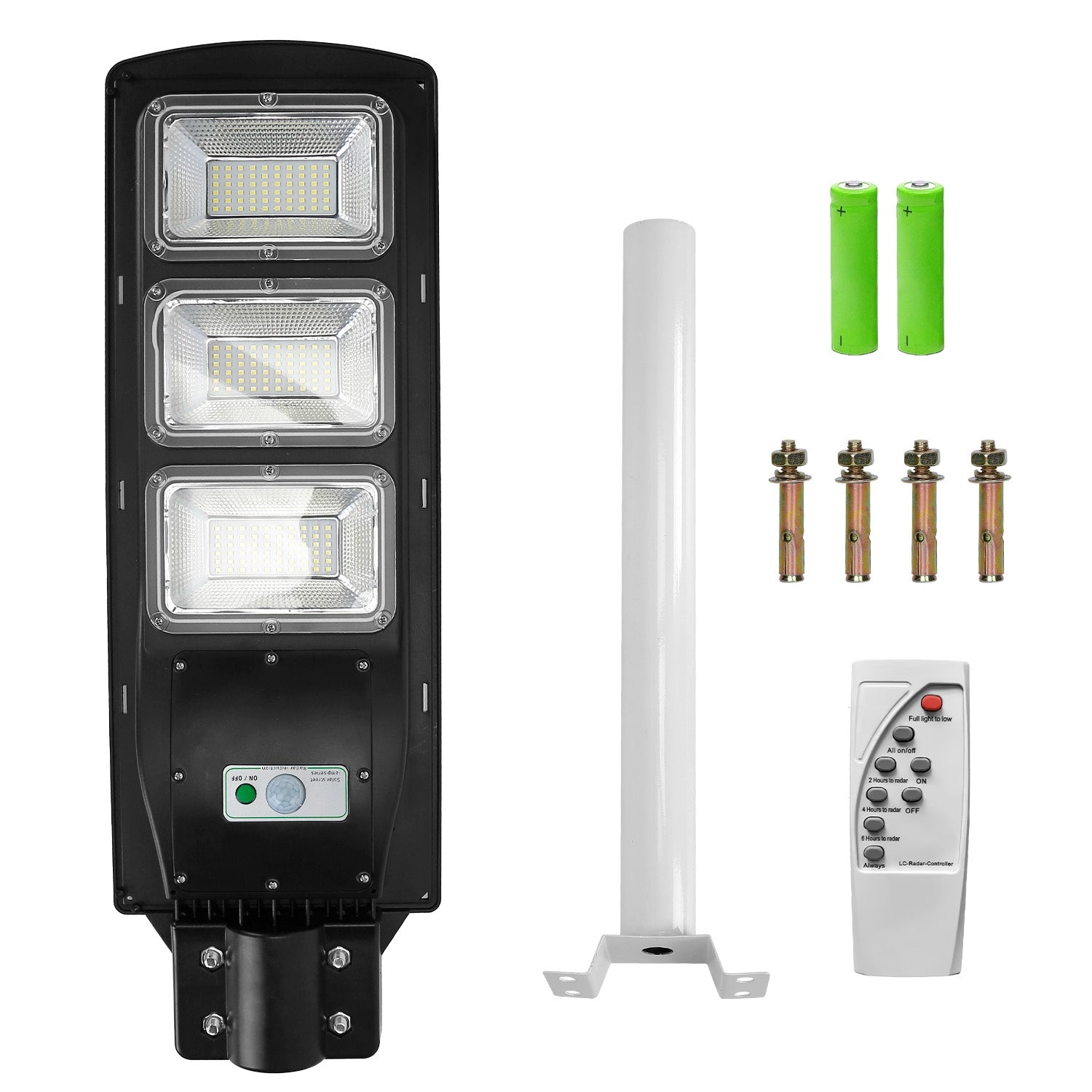 Illuminate Your Outdoors with 180 LED Solar Street Path Lights - Remote Control, Waterproof & Wireless for Garage, Front Door, and Garden Pathway!