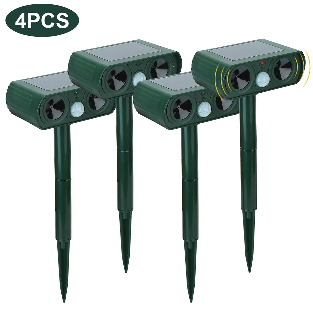 Ultimate Solar-Powered Ultrasonic Animal Repeller with Motion Sensor - Waterproof Protection for Your Farm, Garden, and Yard Against Deer, Raccoons, Cats, Dogs, Rabbits, Squirrels, and Birds