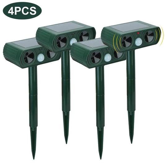 Ultimate Solar-Powered Ultrasonic Animal Repeller with Motion Sensor - Waterproof Protection for Your Farm, Garden, and Yard Against Deer, Raccoons, Cats, Dogs, Rabbits, Squirrels, and Birds