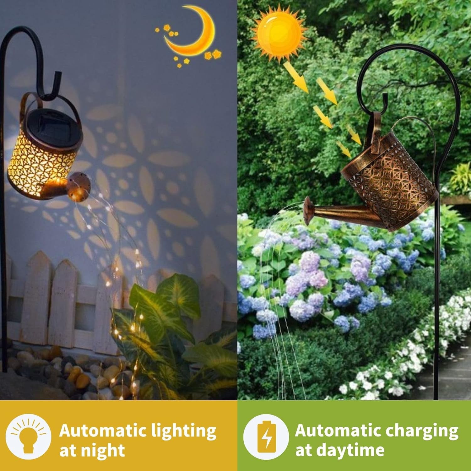 Transform Your Garden with 2-Pack Solar LED Watering Can String Lights – Ideal Outdoor Decor!