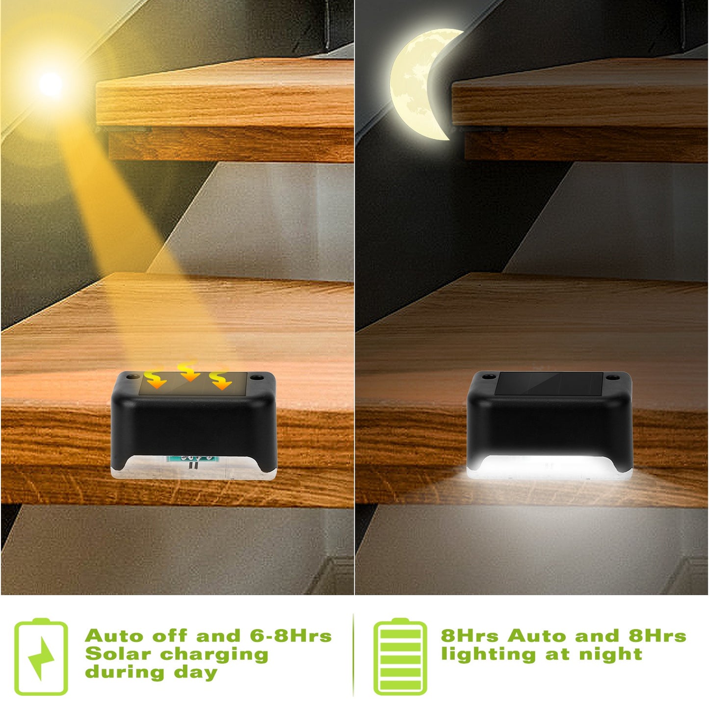 Transform Your Outdoor Space with 4-Pack Solar LED Step Lights - Waterproof Dusk to Dawn Sensors for Safe Stairs and Stylish Yard Railings!