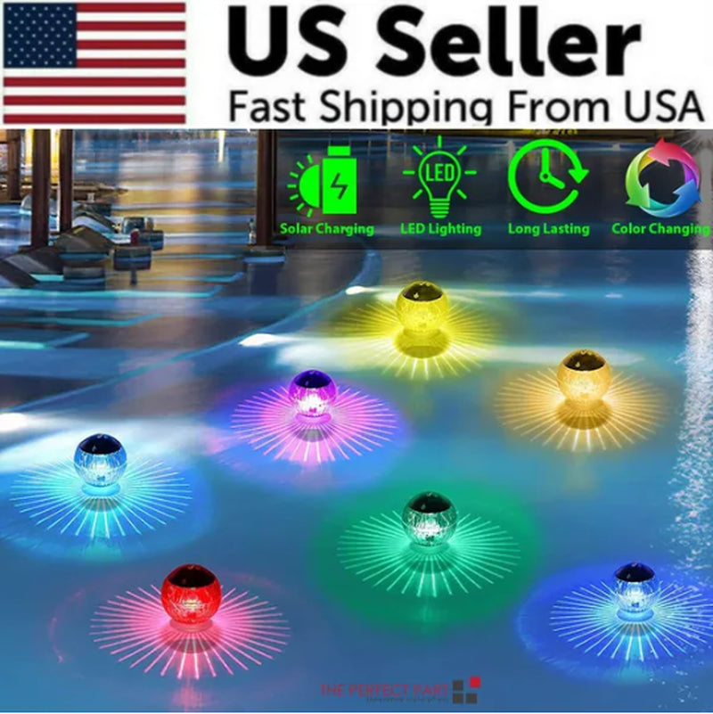 Transform Your Garden with Colorful Solar LED Floating Pond Lamp - Rotating RGB Light!