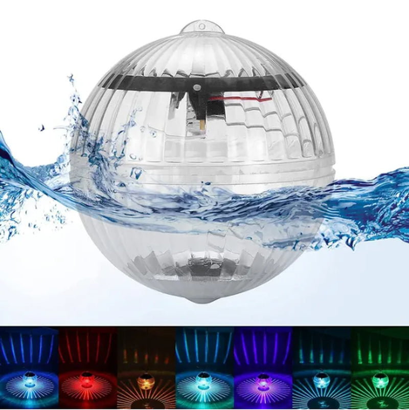 Transform Your Garden with Colorful Solar LED Floating Pond Lamp - Rotating RGB Light!