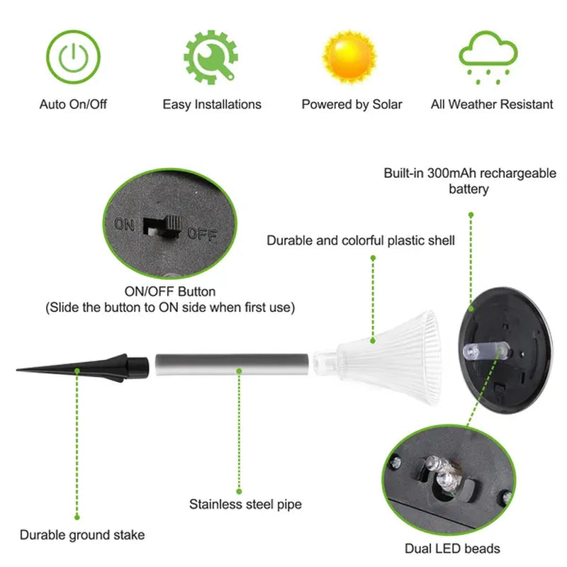 Transform Your Outdoor Space with 4-Pack Color Changing Waterproof Solar Garden Lights!