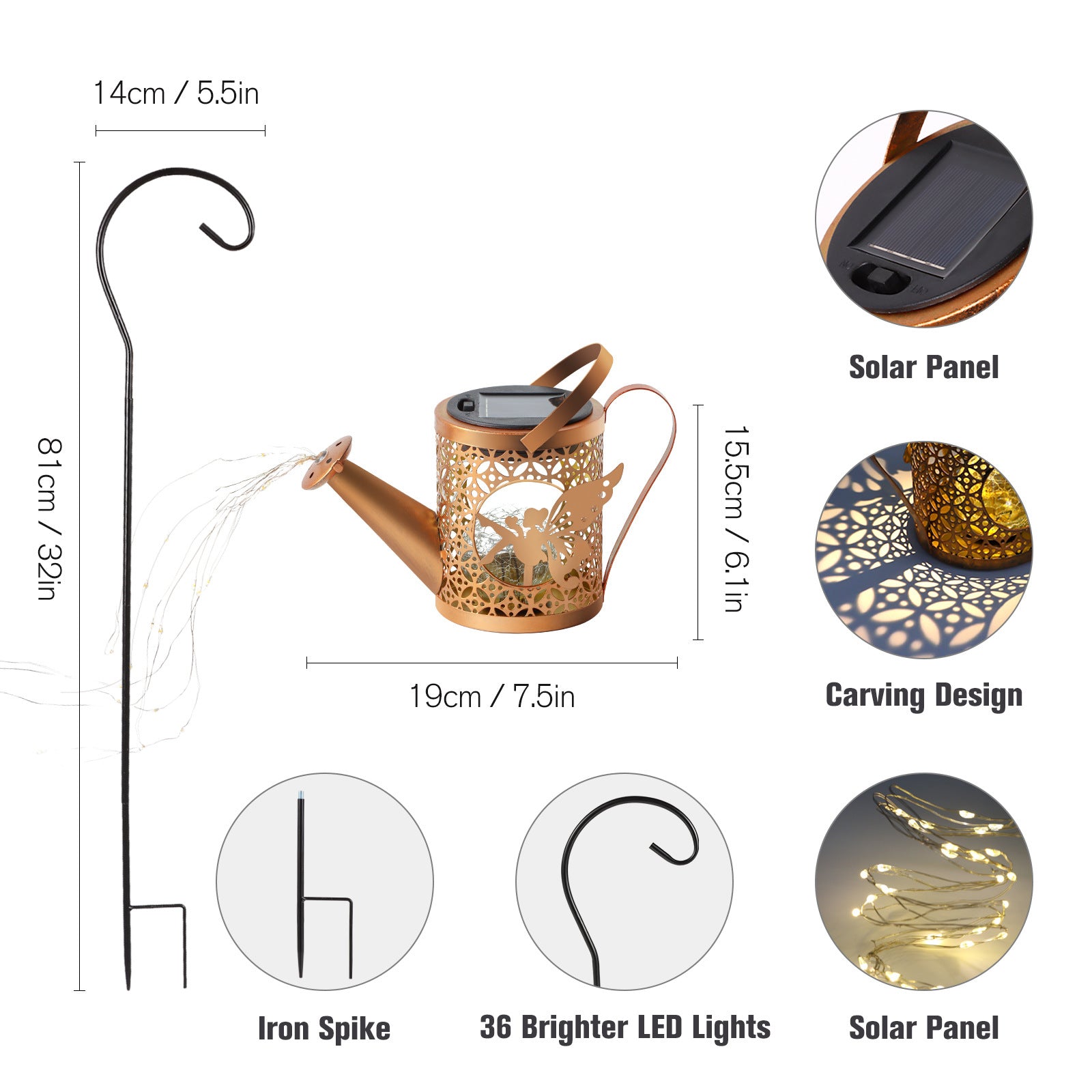 Enchanting Solar Watering Can Garden Lights - Waterproof Outdoor Decor for Patios, Yards, and Pathways - Ideal Gift for Garden Lovers!