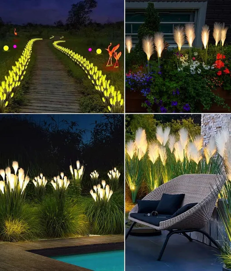 Transform Your Outdoor Space with Waterproof Solar Flower Lights - 4 Pack Decorative Landscape Lighting for Pathways and Patios