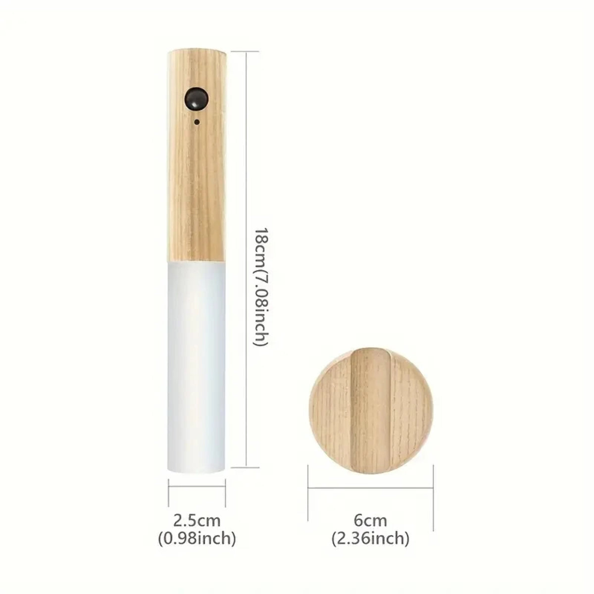 Magnetic Rechargeable Motion Sensor Night Light - Stylish Wooden LED Sconce for Bedroom, Hallway, and Stairs