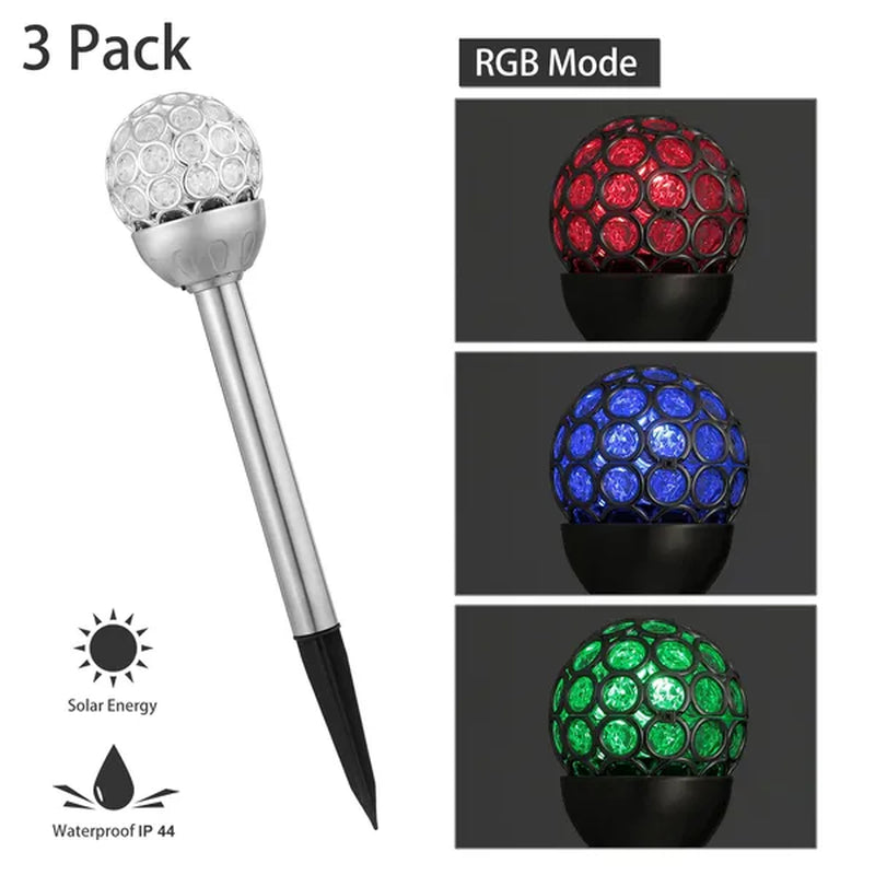 Transform Your Garden with Solarek 3-Piece Waterproof RGB Solar Ball Lights - Ideal for Outdoor Decor and Festive Celebrations!