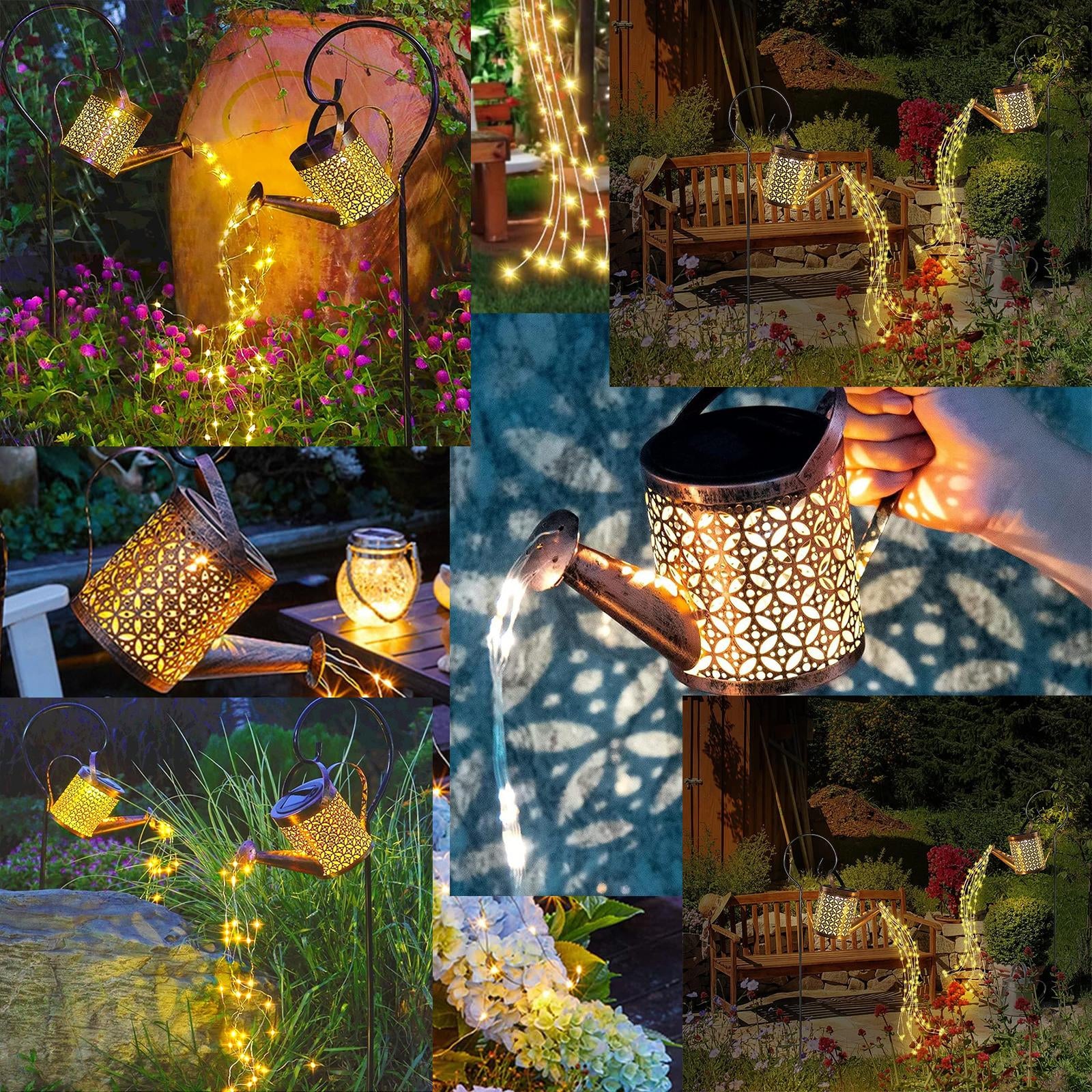 Transform Your Garden with 2-Pack Solar LED Watering Can String Lights – Ideal Outdoor Decor!