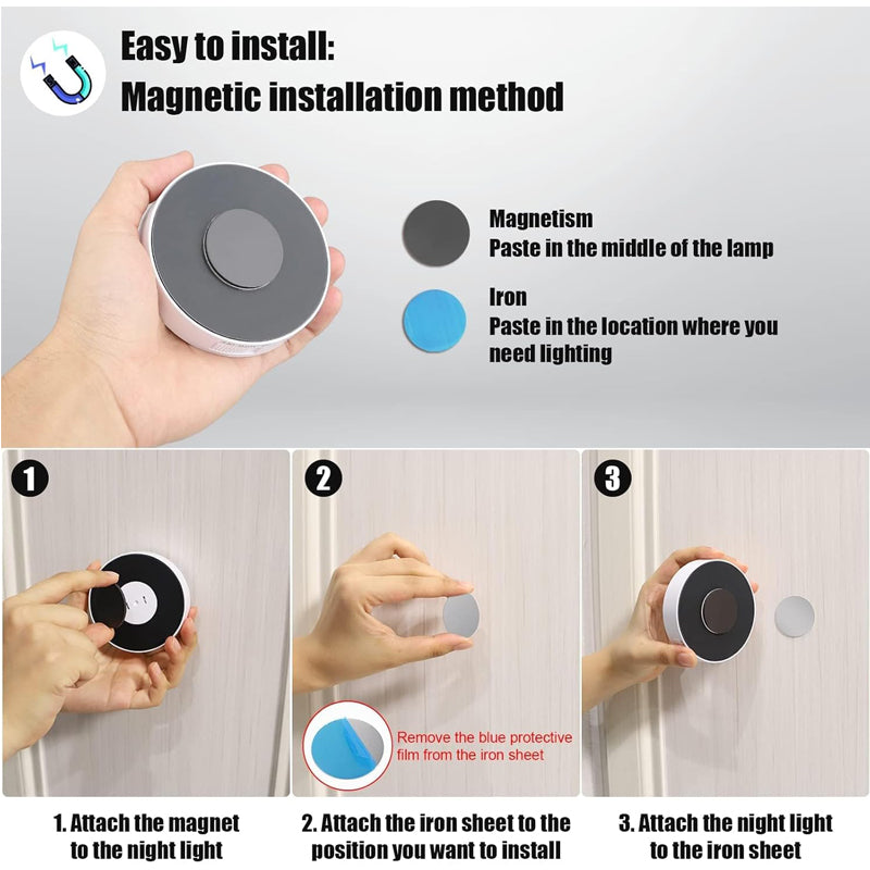 Illuminate Your Space: 6-Pack Dimmable Wireless Motion Sensor Under Cabinet Lights with 16 LEDs - Rechargeable Puck Lights for Closet, Kitchen, Hallway, and Stairs (3000-6000K)