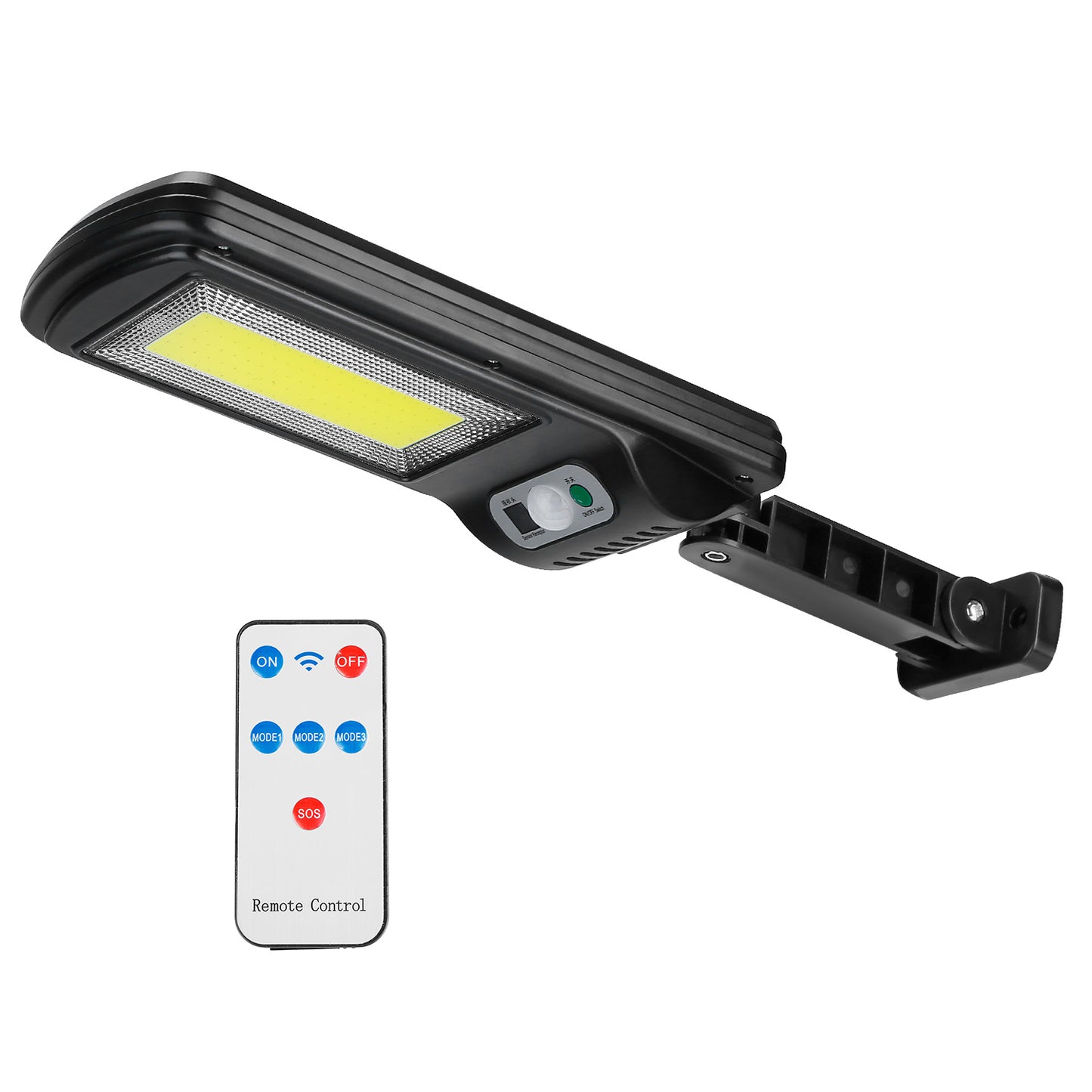Illuminate Your Outdoors with the 450W Solar Motion Sensor Wall Light - Waterproof, 3 Modes & Remote Control for Ultimate Convenience!