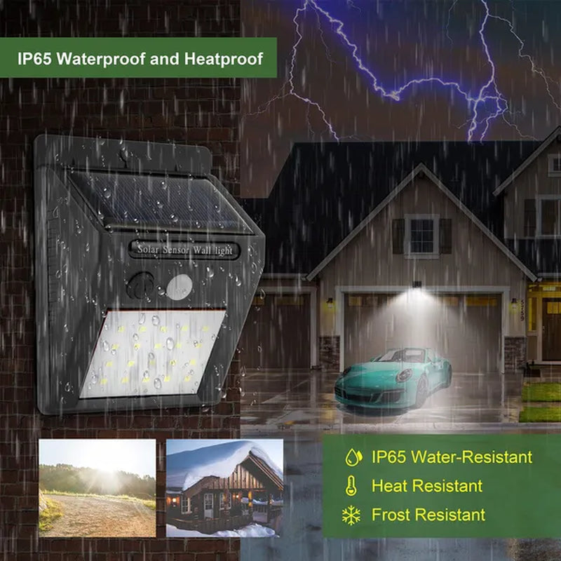Brighten Your Outdoors with 20 LED Solar Motion Sensor Lights - Waterproof & 120° Wide Angle!