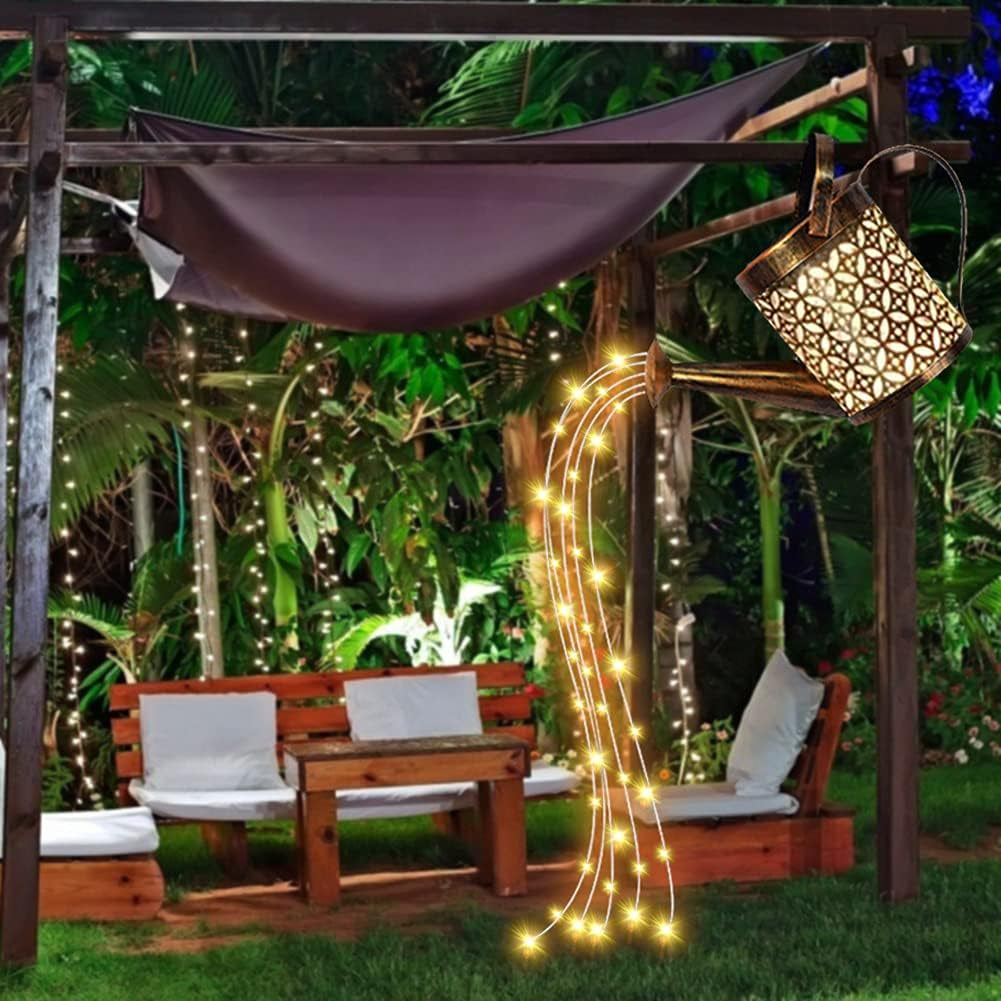 Transform Your Garden with 2-Pack Solar LED Watering Can String Lights – Ideal Outdoor Decor!