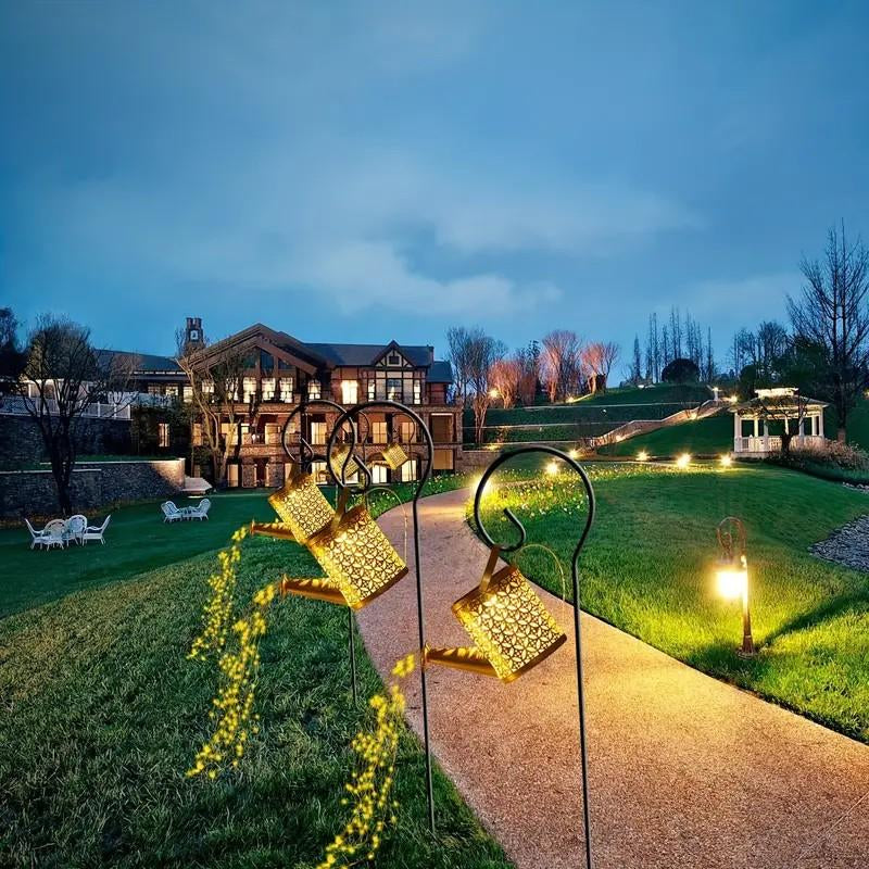 Transform Your Garden with 2-Pack Solar LED Watering Can String Lights – Ideal Outdoor Decor!