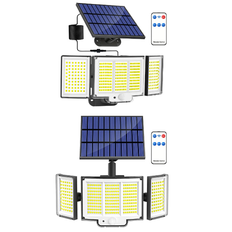Ultimate 348 LED Solar Motion Sensor Lights - 1 or 2 Pack with Remote & 3 Adjustable Heads - Waterproof Outdoor Security Solution