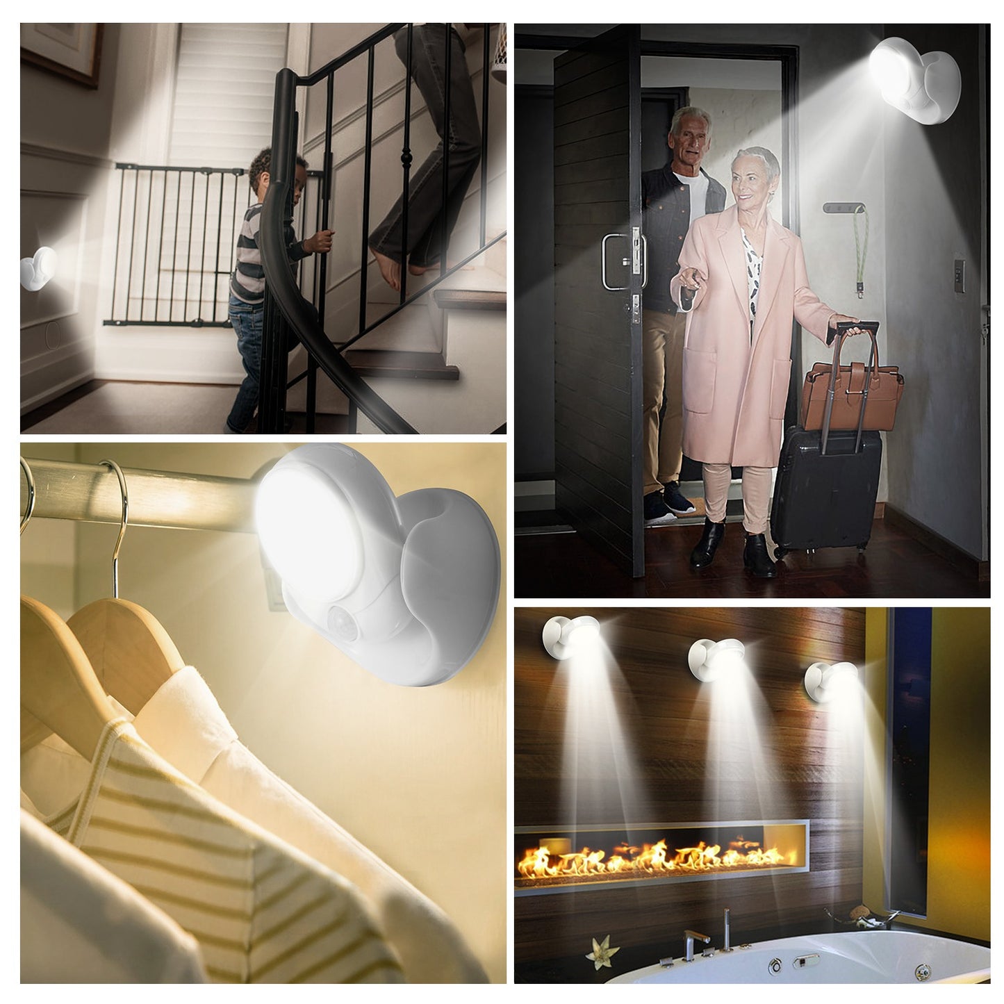 Revolutionary Wireless 360° LED Spotlight with Motion Sensor - Perfect Battery-Powered Night Lamp for Closets & Bathrooms, 23ft Sensing Range!