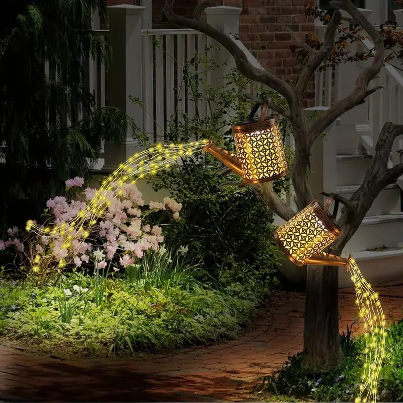 Transform Your Garden with 2-Pack Solar LED Watering Can String Lights – Ideal Outdoor Decor!
