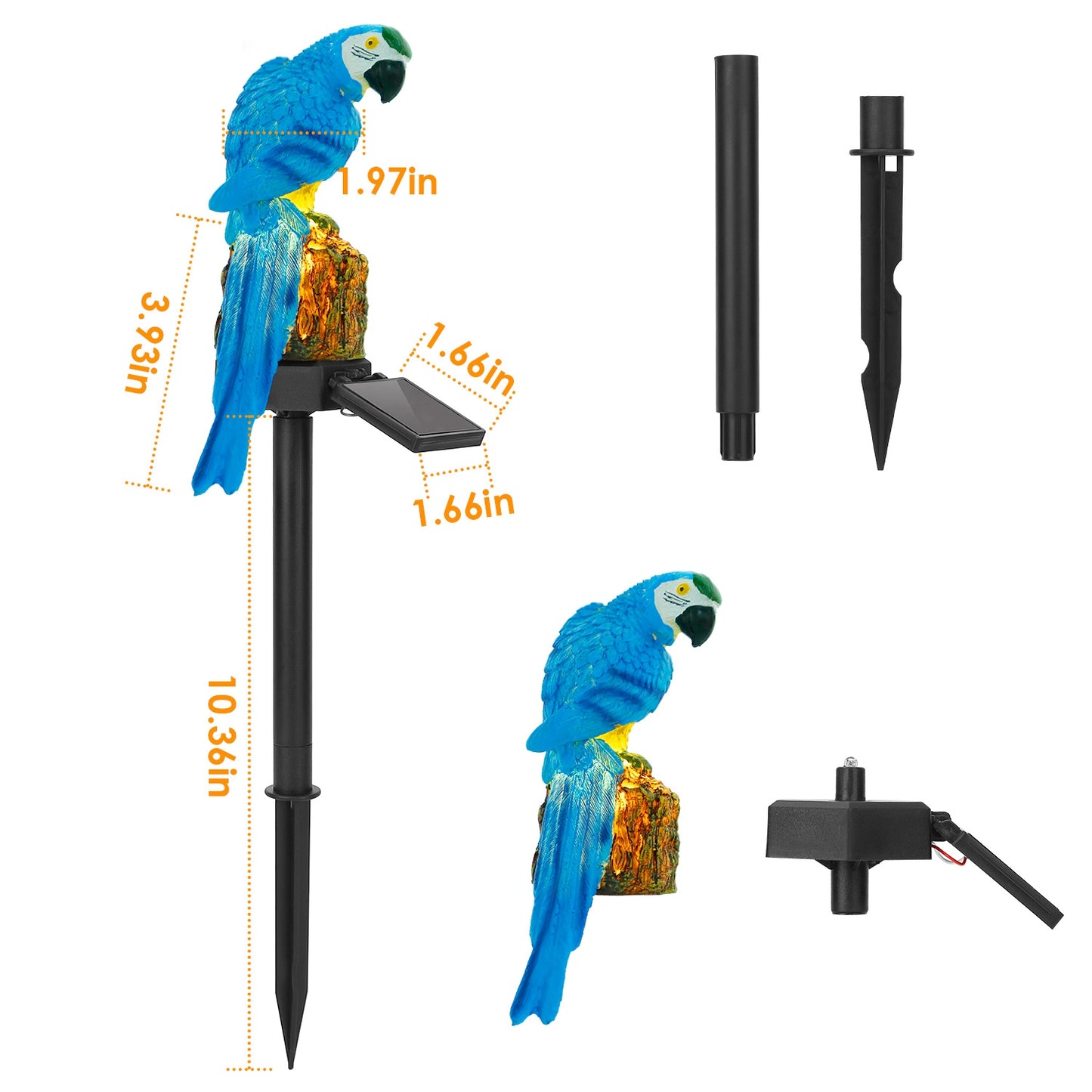 Transform Your Outdoor Space with Waterproof Solar-Powered Parrot Garden Lights - Perfect LED Decor for Lawn, Driveway & Patio!