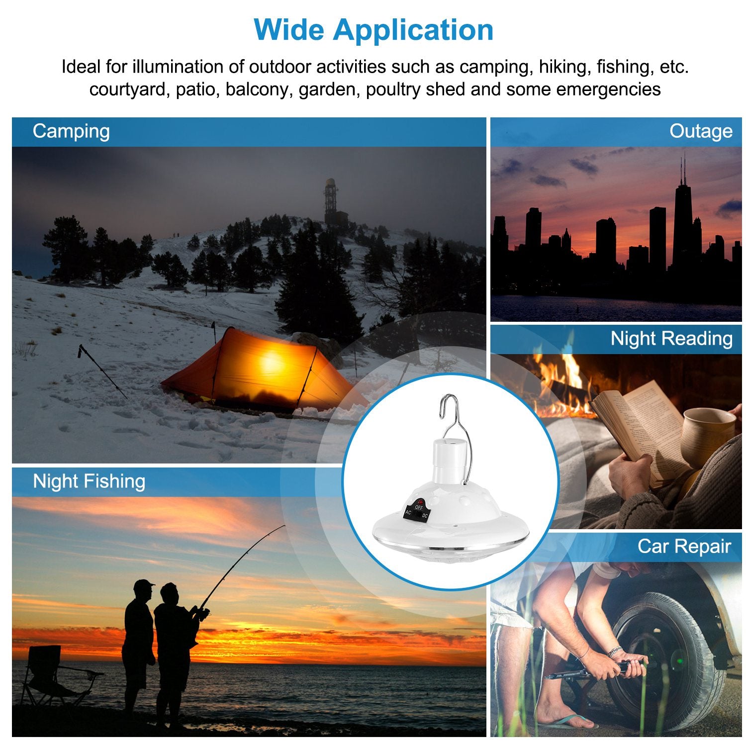 Ultimate Versatile Solar Camping Lantern with Remote - 3 Light Modes & 3 Charging Options, IP65 Waterproof for All Your Outdoor Adventures!