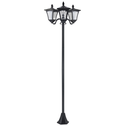 Elegant 72-Inch Triple Head Solar Lamp Post - Vintage Outdoor Lighting for Your Backyard, Garden Pathway, and Driveway