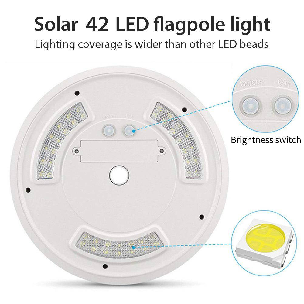Illuminate Your Flag with the 42 LED Solar Flag Pole Light - Perfect for Outdoor Camping and Tent Use!