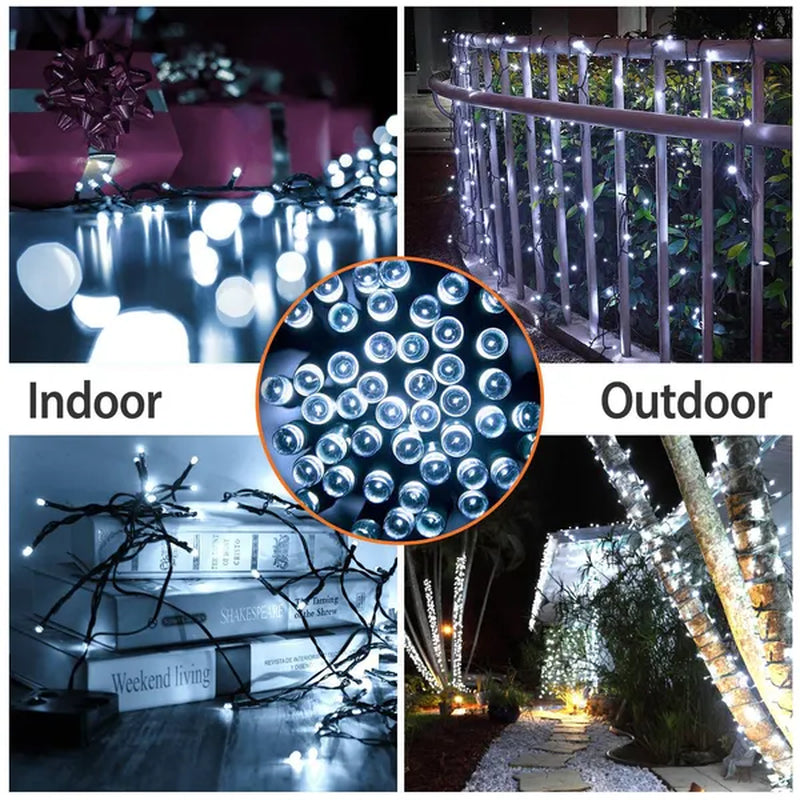 Magical 12M Solar LED Fairy String Lights - 100 Waterproof Multicolor Lights with 8 Stunning Lighting Modes