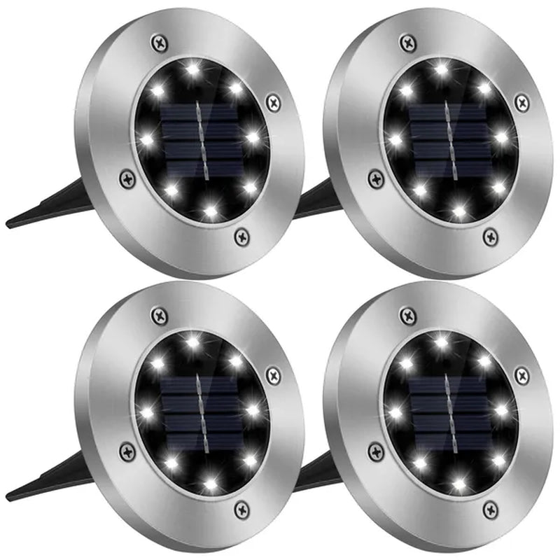 Illuminate Your Outdoors with 4-Pack Waterproof Solar Ground Lights - IP65 Rated Landscape Lighting