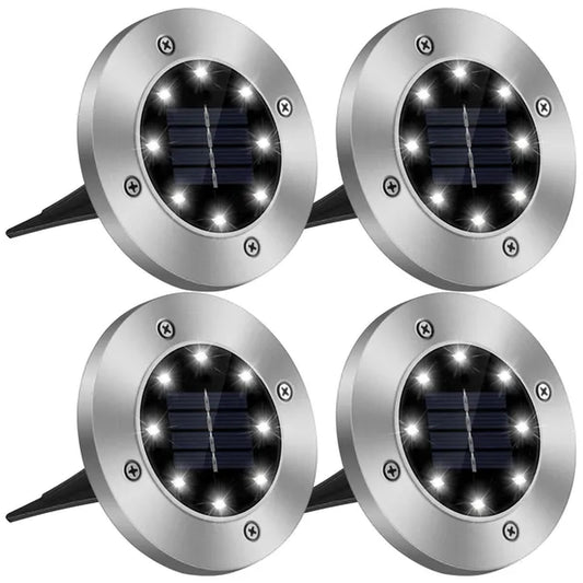 Illuminate Your Outdoors with 4-Pack Waterproof Solar Ground Lights - IP65 Rated Landscape Lighting