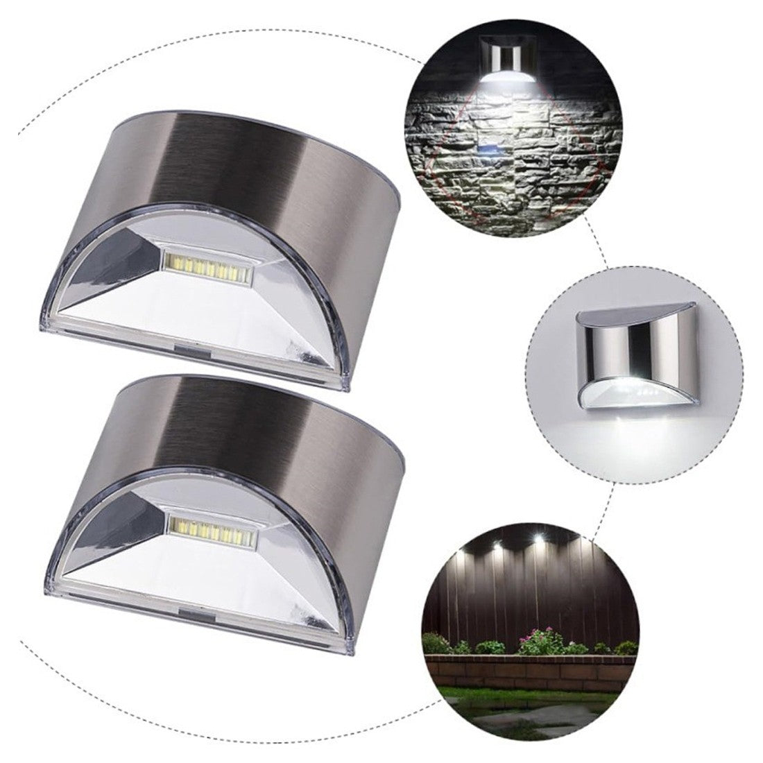 Illuminate Your Outdoors: 4-Pack Ultra Bright Solar LED Garden Wall Lights for Doors & Fences