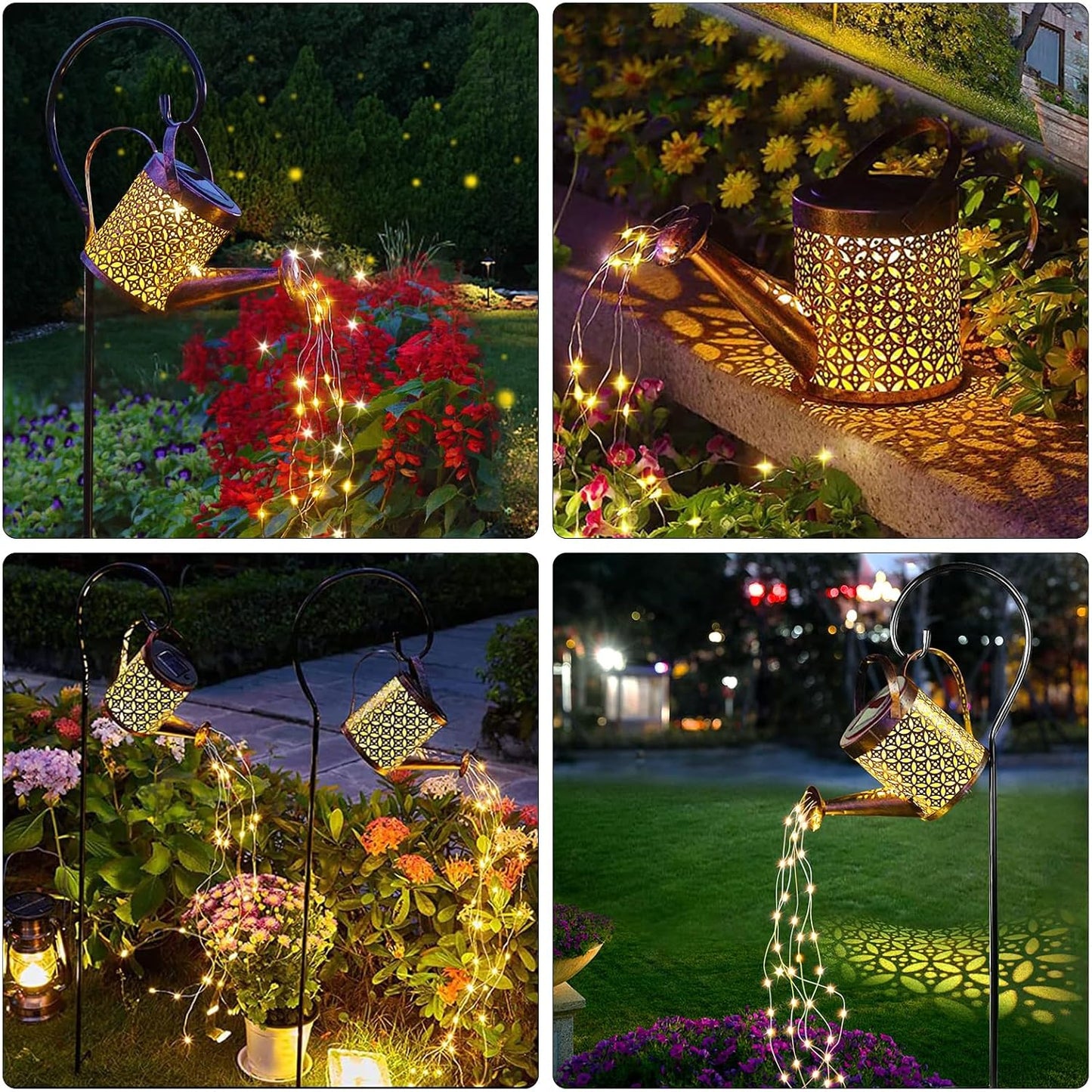 Transform Your Garden with 2-Pack Solar LED Watering Can String Lights – Ideal Outdoor Decor!