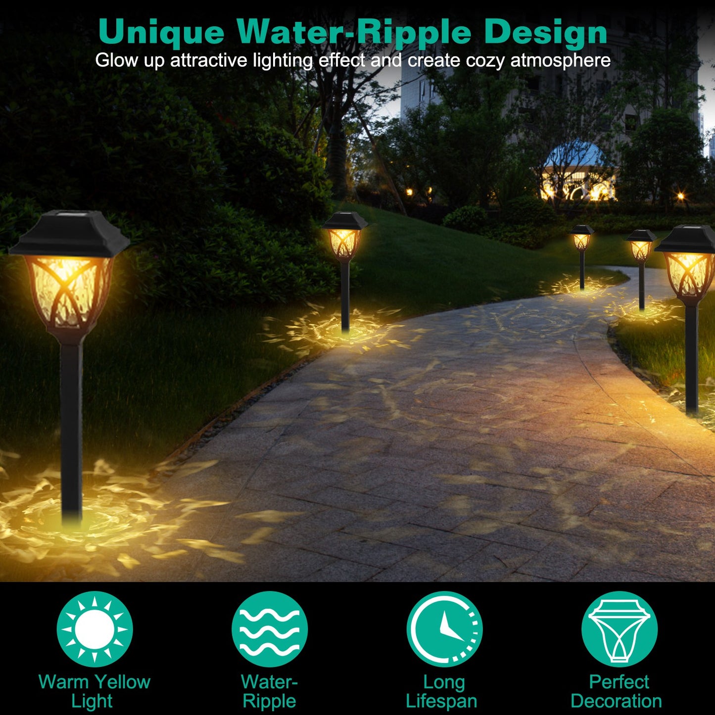 Illuminate Your Outdoors: 6-Pack Solar Powered Waterproof Stake Lights for Pathway, Garden, and Patio Decor