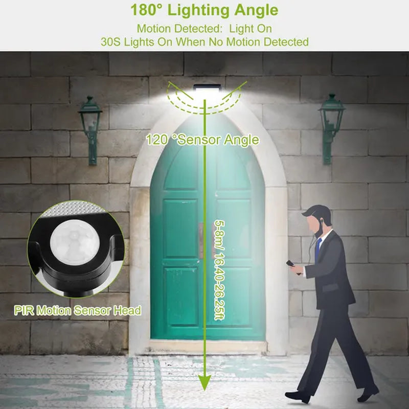 Brighten Your Outdoors: Solar Motion Sensor Wall Lights with 100 LEDs - Waterproof & Dusk to Dawn Technology