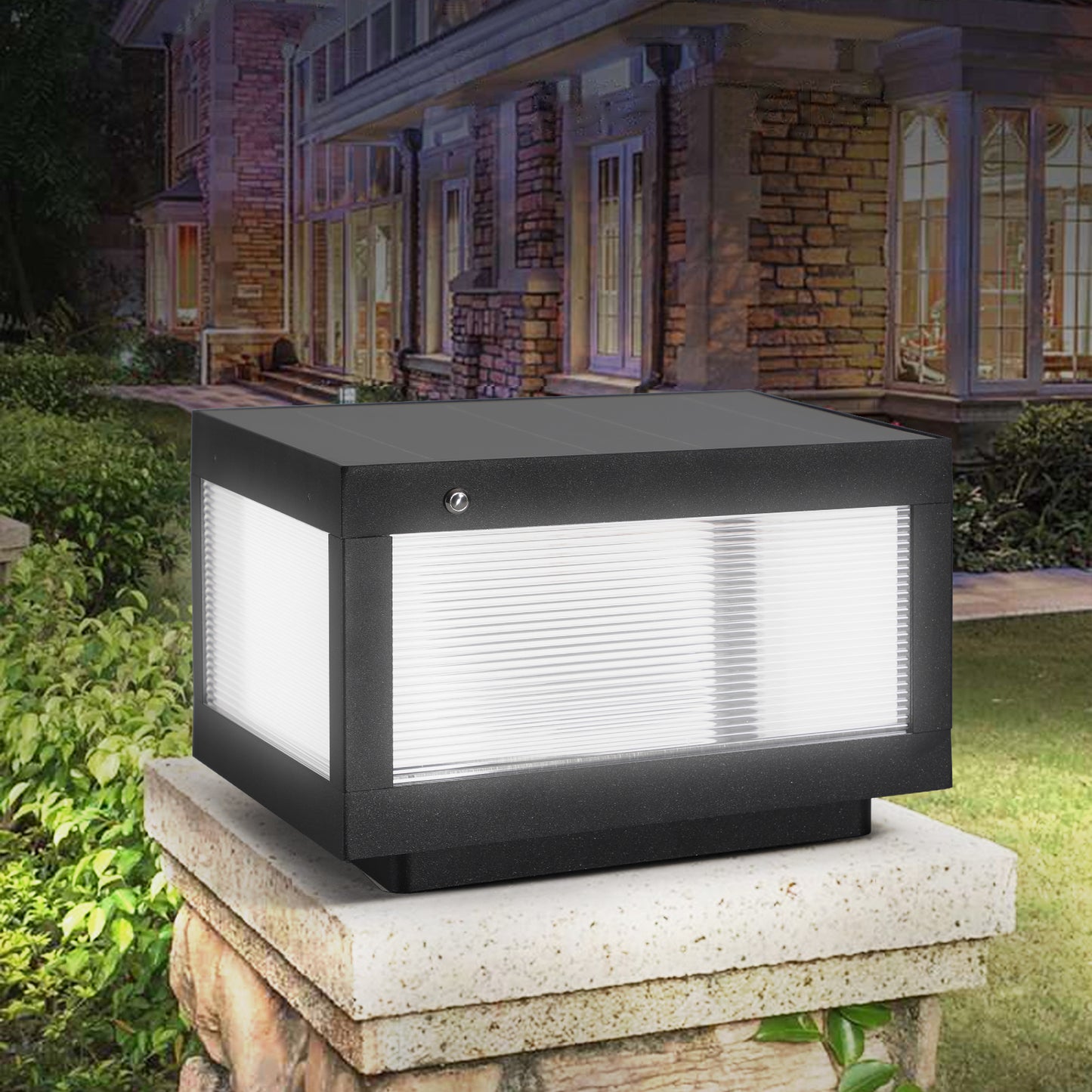 Illuminate Your Outdoors with 12-Inch Black Solar LED Post Cap Light - Perfect for Pathways, Decks & Patios - 1-Pack