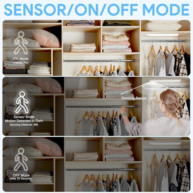 Versatile Rechargeable Motion Sensor LED Light - Effortless Magnetic Installation for Indoor Convenience