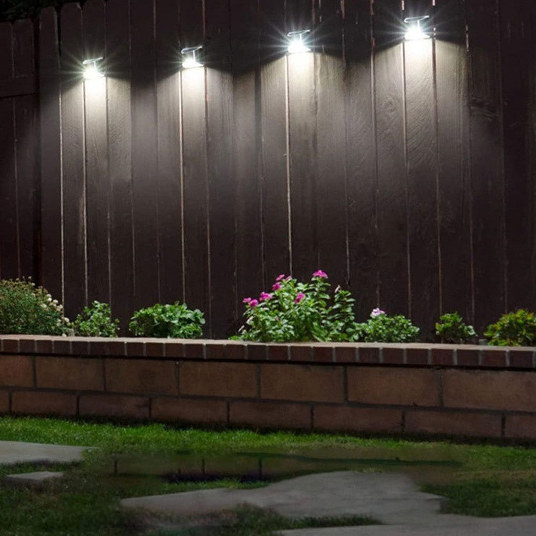 Illuminate Your Outdoors: 4-Pack Ultra Bright Solar LED Garden Wall Lights for Doors & Fences
