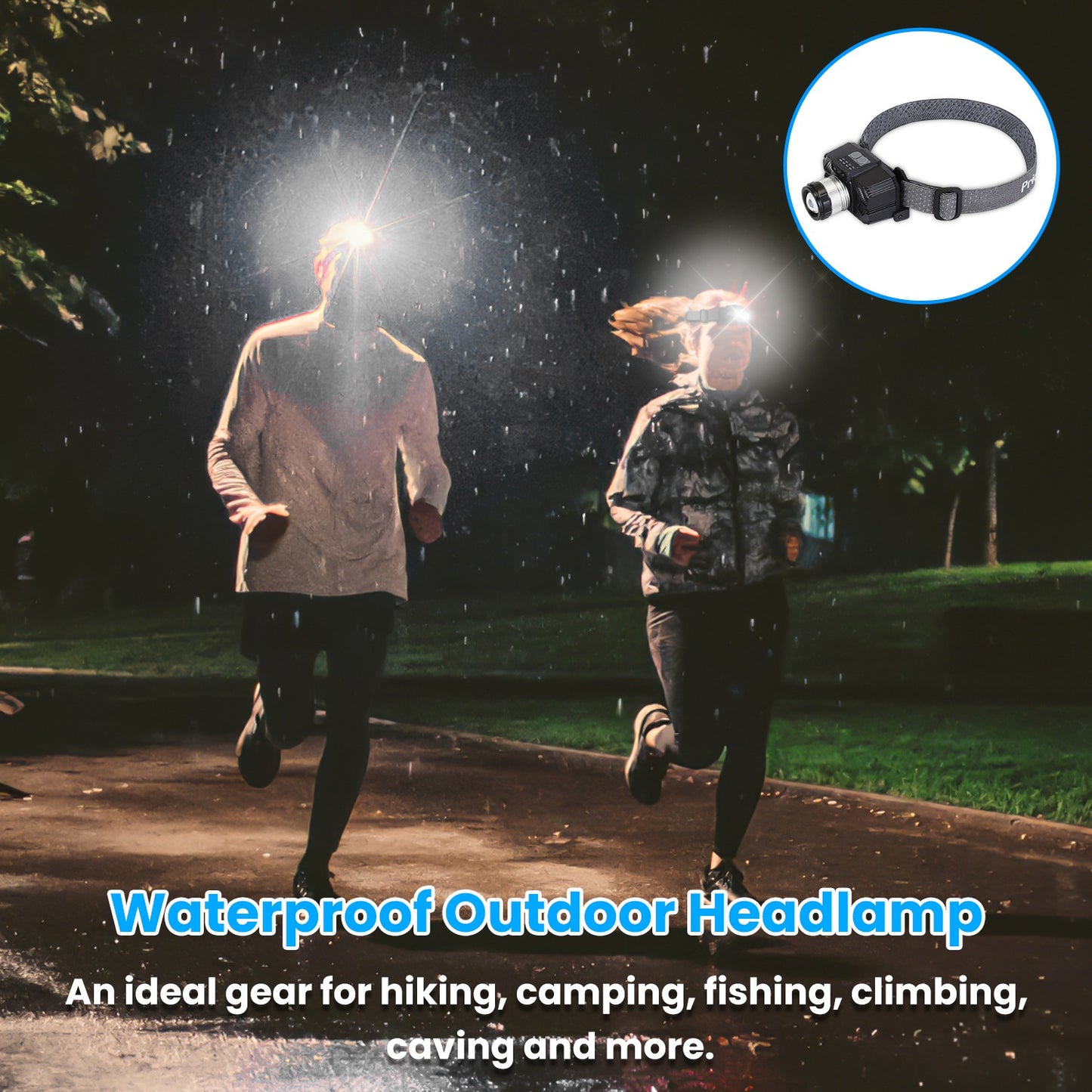 Ultimate Waterproof Motion Sensor LED Headlamp - Zoomable Flashlight with 3 Lighting Modes for All Your Outdoor Adventures!