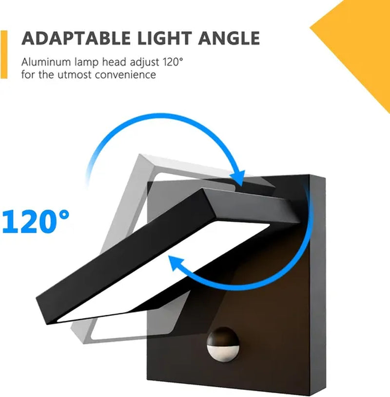 Sleek Modern Outdoor Motion Sensor Wall Light - Elegant Sconce Lantern for Porch & Front Door