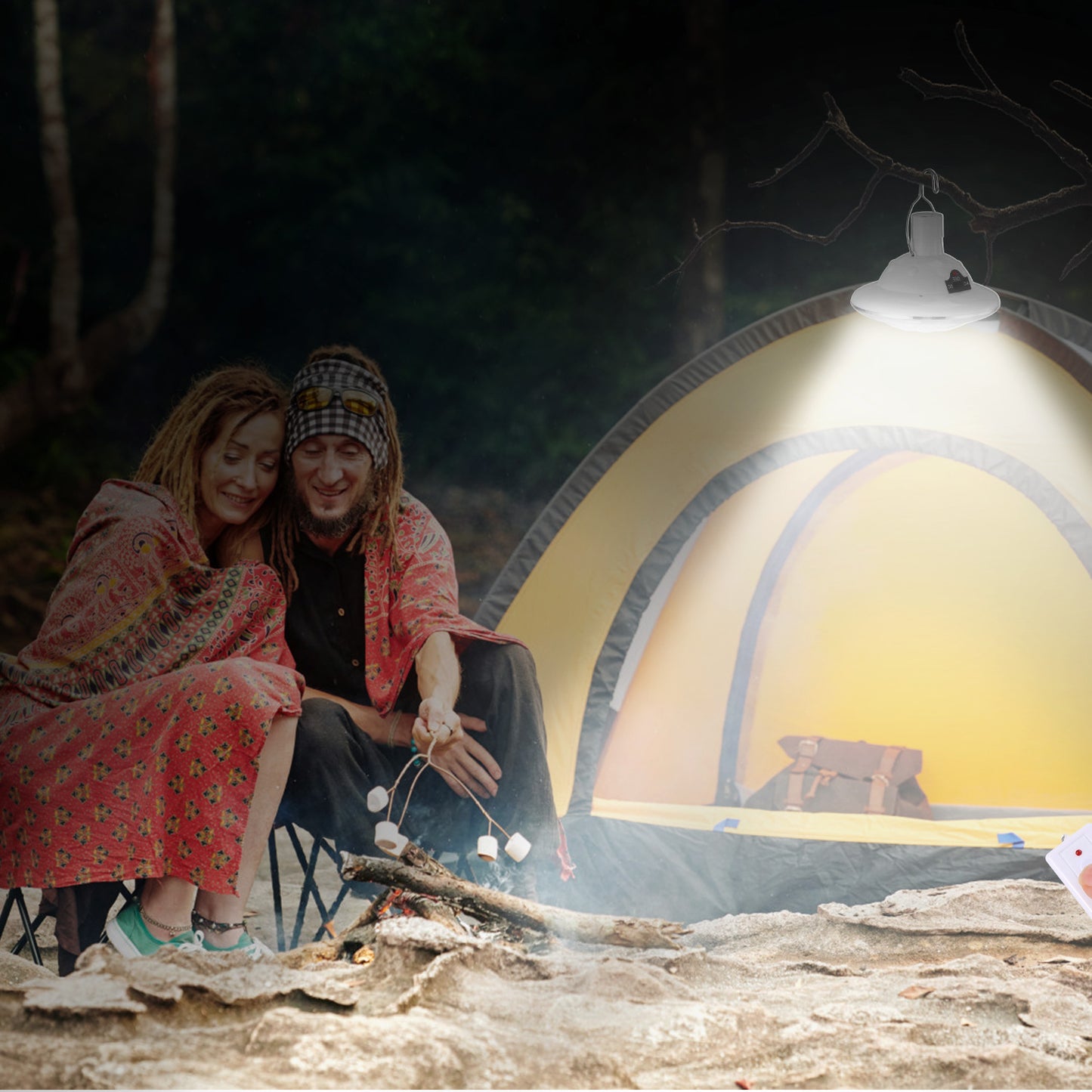 Ultimate Versatile Solar Camping Lantern with Remote - 3 Light Modes & 3 Charging Options, IP65 Waterproof for All Your Outdoor Adventures!