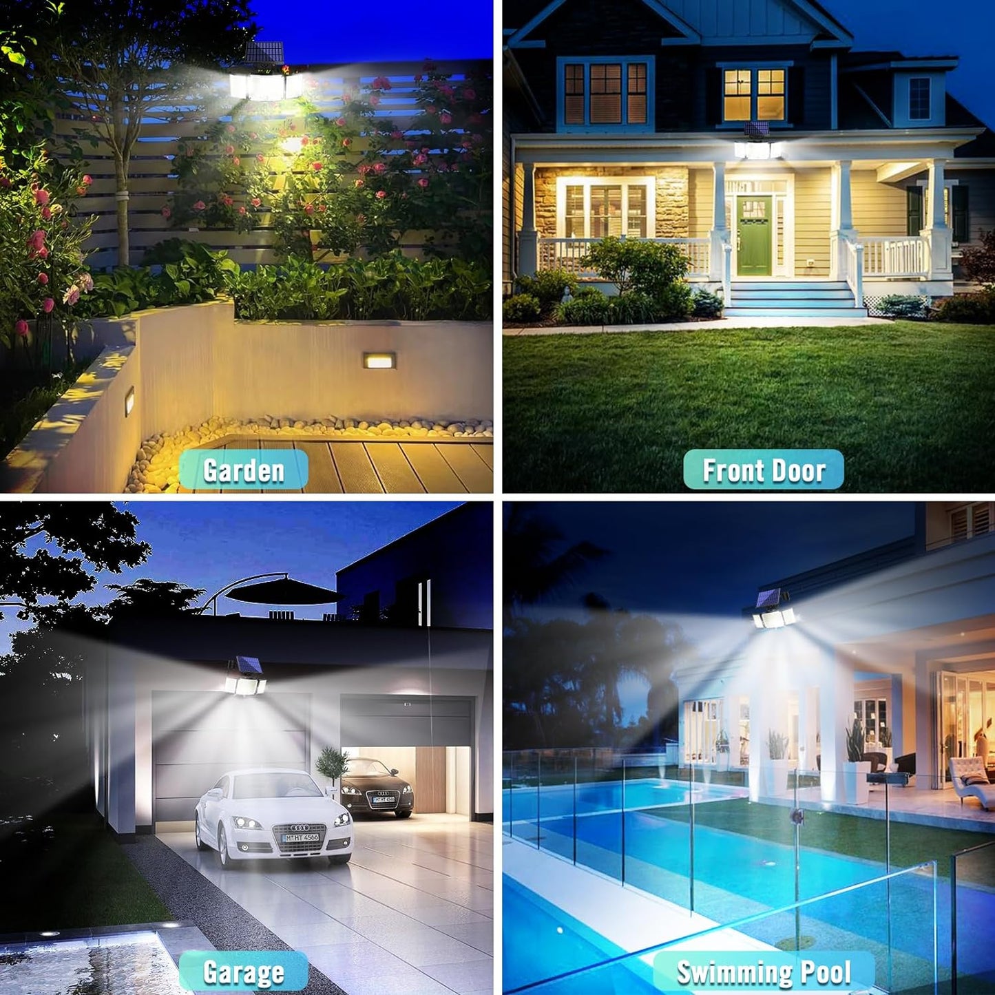 Ultimate 348 LED Solar Motion Sensor Lights - 1 or 2 Pack with Remote & 3 Adjustable Heads - Waterproof Outdoor Security Solution