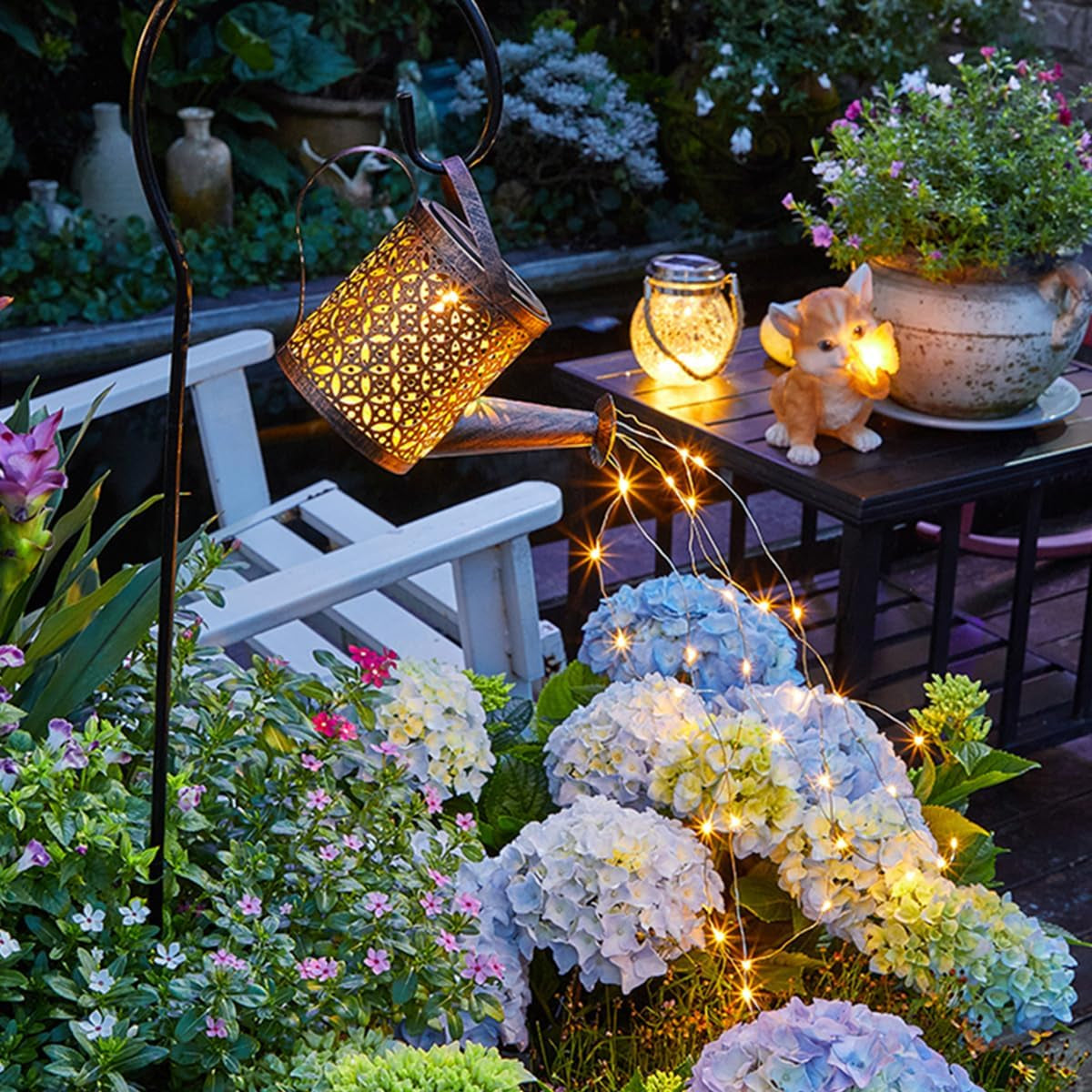 Transform Your Garden with 2-Pack Solar LED Watering Can String Lights – Ideal Outdoor Decor!