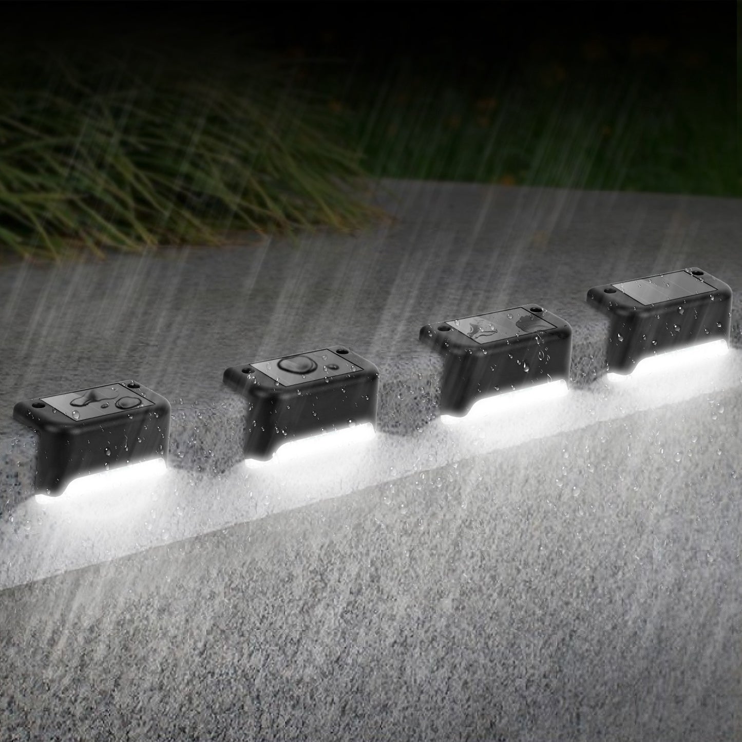 Transform Your Outdoor Space with 4-Pack Solar LED Step Lights - Waterproof Dusk to Dawn Sensors for Safe Stairs and Stylish Yard Railings!